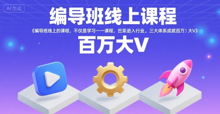 编导班线上课程，不仅是学习一门课程，更是进入一个行业，三大体系成就百万大V-佳佳云创网