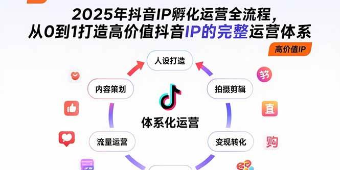 （15610期）2025年抖音IP孵化运营全流程，从0到1打造高价值抖音IP的完整运营体系-佳佳云创网
