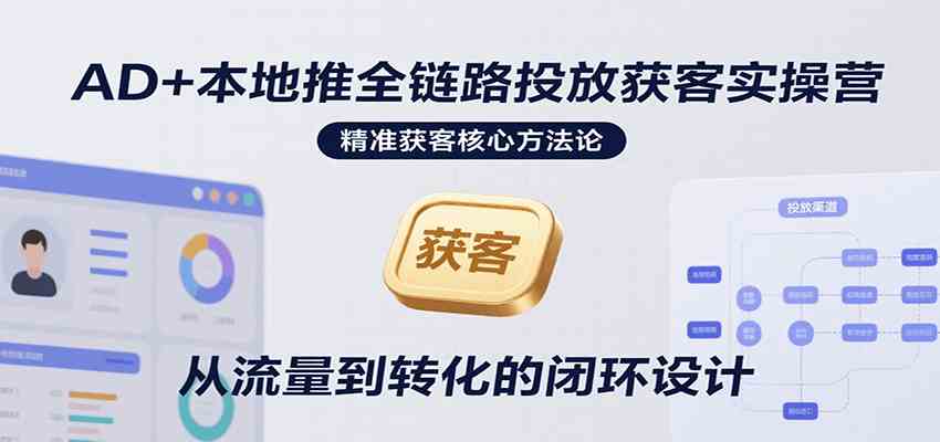 AD+本地推全链路投放获客实操营，快速掌握精准获客技巧，当天投放当天转化高效营销-佳佳云创网