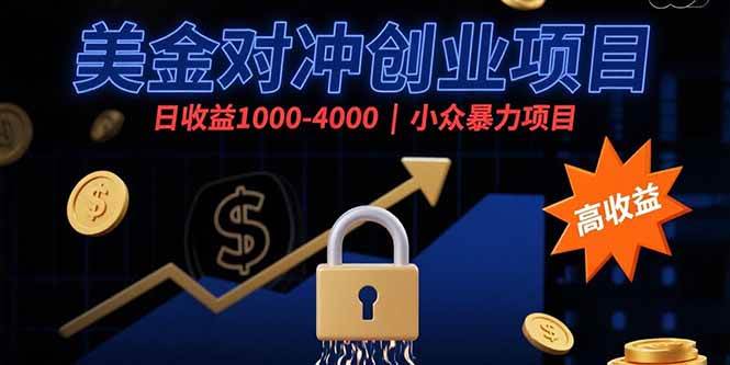 （15642期）美金对冲创业项目，日收益1000-4000，小众暴力项目-佳佳云创网