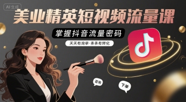 美业精英短视频流量课，掌握抖音流量密码，天天有询单，条条有转化-佳佳云创网