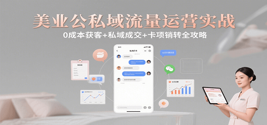 美业公私域流量运营实战：0成本获客+私域成交+卡项销转全攻略-佳佳云创网