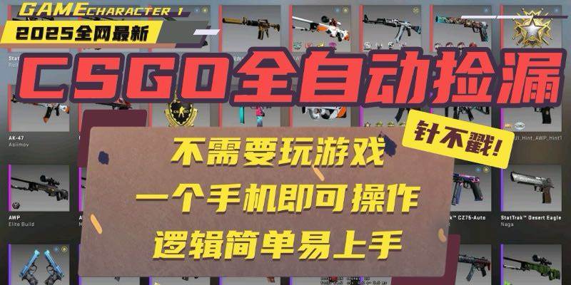 （15679期）CSGO自动捡漏项目，最新玩法，不用挂机不用玩游戏，一个手机即可操作。…-佳佳云创网