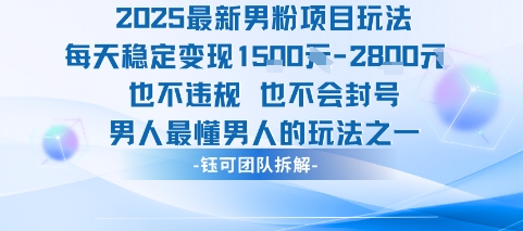 2025最新男粉项目玩法每天变现1k+也不违规也不会封号男人最懂男人的玩法-佳佳云创网
