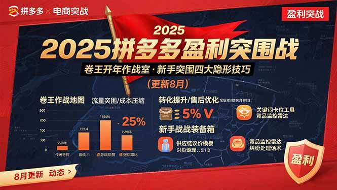 （15687期）2025拼多多盈利突围战：卷王开年作战室，新手突围四大隐形技巧(更新8月)-佳佳云创网