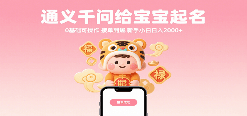 通义千问给宝宝起名 0基础可操作 接单到爆 新手小白日入2000+-佳佳云创网