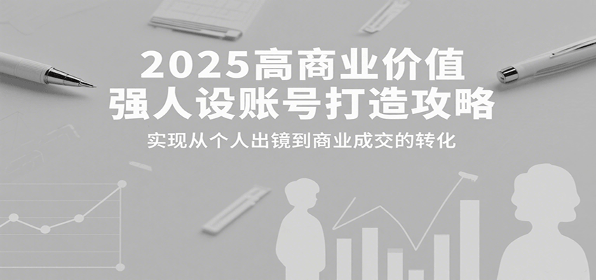 2025高商业价值强人设账号打造攻略，实现从个人出镜到商业成交的转化-佳佳云创网