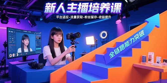 （15701期）新人主播培养课：平台适应-流量获取-粉丝留存-收益提升 全链路能力突破-佳佳云创网