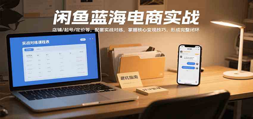 闲鱼蓝海电商实战，涵盖店铺、起号、定价等，配套实战对练，掌握核心变现技巧-佳佳云创网