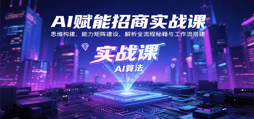 AI赋能招商实战课：思维构建、能力矩阵建设，解析全流程秘籍与工作流搭建-佳佳云创网