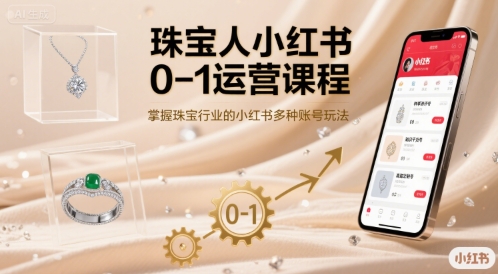 珠宝人小红书0-1运营课程，掌握珠宝行业的小红书多种账号玩法-佳佳云创网