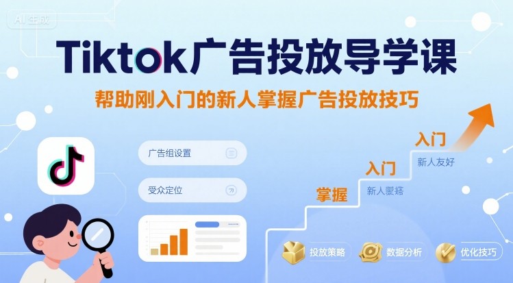 Tiktok广告投放导学课，帮助刚入门的新人掌握广告投放技巧-佳佳云创网