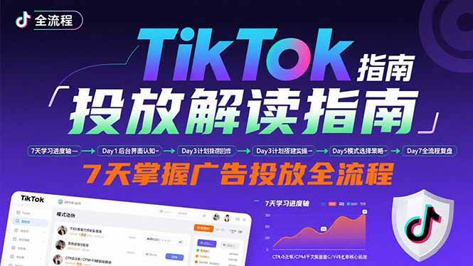 （15753期）TikTok投放解读指南：后台操作/计划建立/模式选择，7天掌握广告投放全流程-佳佳云创网