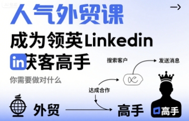 人气外贸课-成为领英Linkedin获客高手，你需要做对什么-佳佳云创网