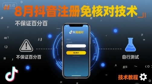 8月抖音注册免核对技术，不保证百分百，自测-佳佳云创网