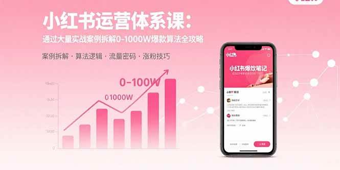 （15792期）小红书运营体系课：通过大量实战案例拆解0-1000W爆款算法全攻略-佳佳云创网