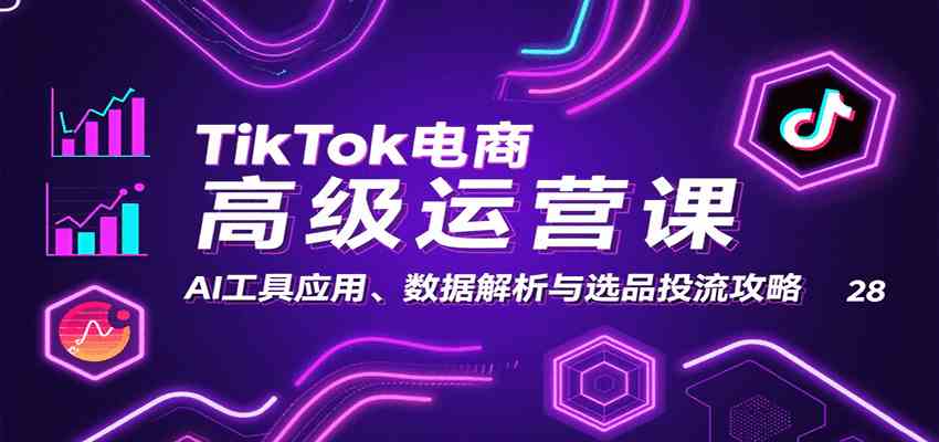 TikTok电商高级运营课：AI工具应用、数据解析与选品投流攻略-佳佳云创网