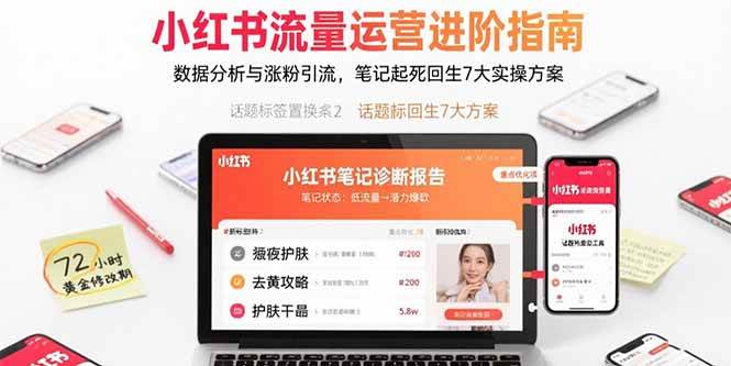 （15827期）小红书流量运营进阶指南，数据分析与涨粉引流，笔记起死回生7大实操方案-佳佳云创网