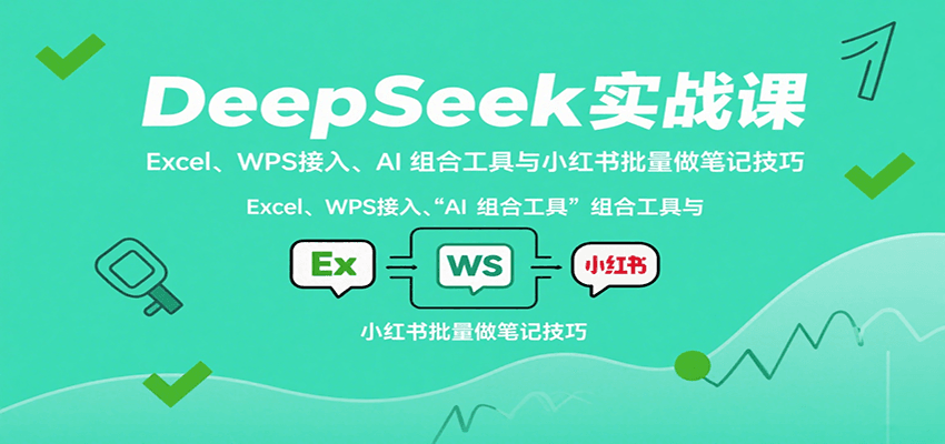 DeepSeek实战课：Excel、WPS接入、AI 组合工具与小红书批量做笔记技巧-佳佳云创网