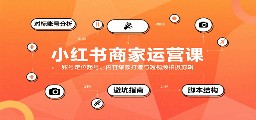 小红书商家运营课，账号定位起号、内容爆款打造与短视频拍摄剪辑-佳佳云创网