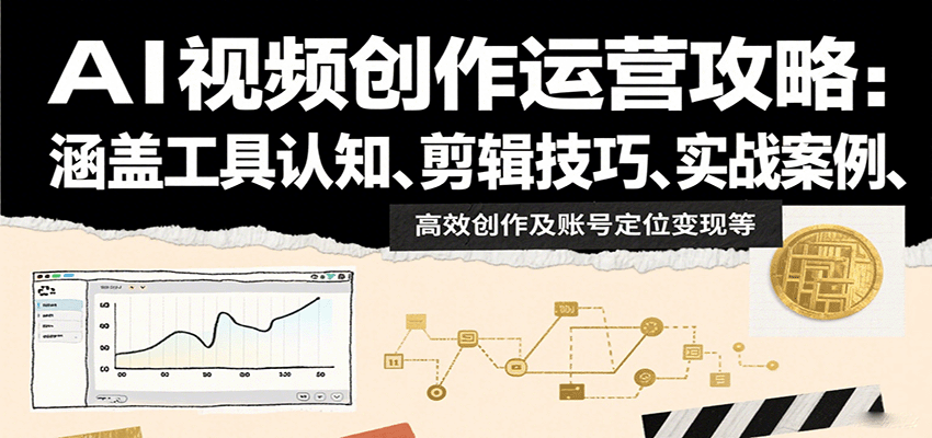 AI视频创作运营攻略：涵盖工具认知、剪辑技巧、实战案例、高效创作及账号定位变现等-佳佳云创网