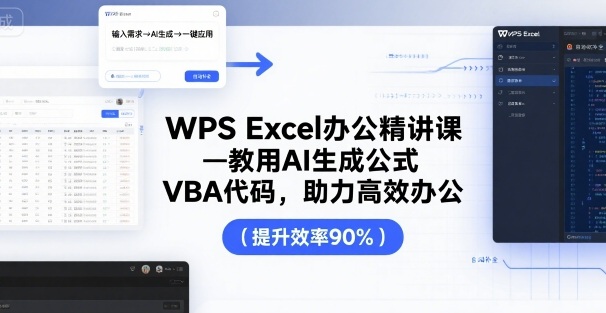 WPS Excel办公精讲课，教用 AI 生成公式，VBA 代码，助力高效办公-佳佳云创网