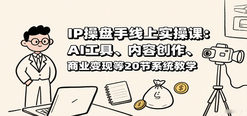 IP操盘手线上实操课：AI工具、内容创作、商业变现等20节系统教学-佳佳云创网