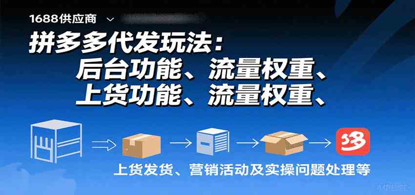 拼多多代发玩法：后台功能、流量权重、上货发货、营销活动及实操问题处理等-佳佳云创网