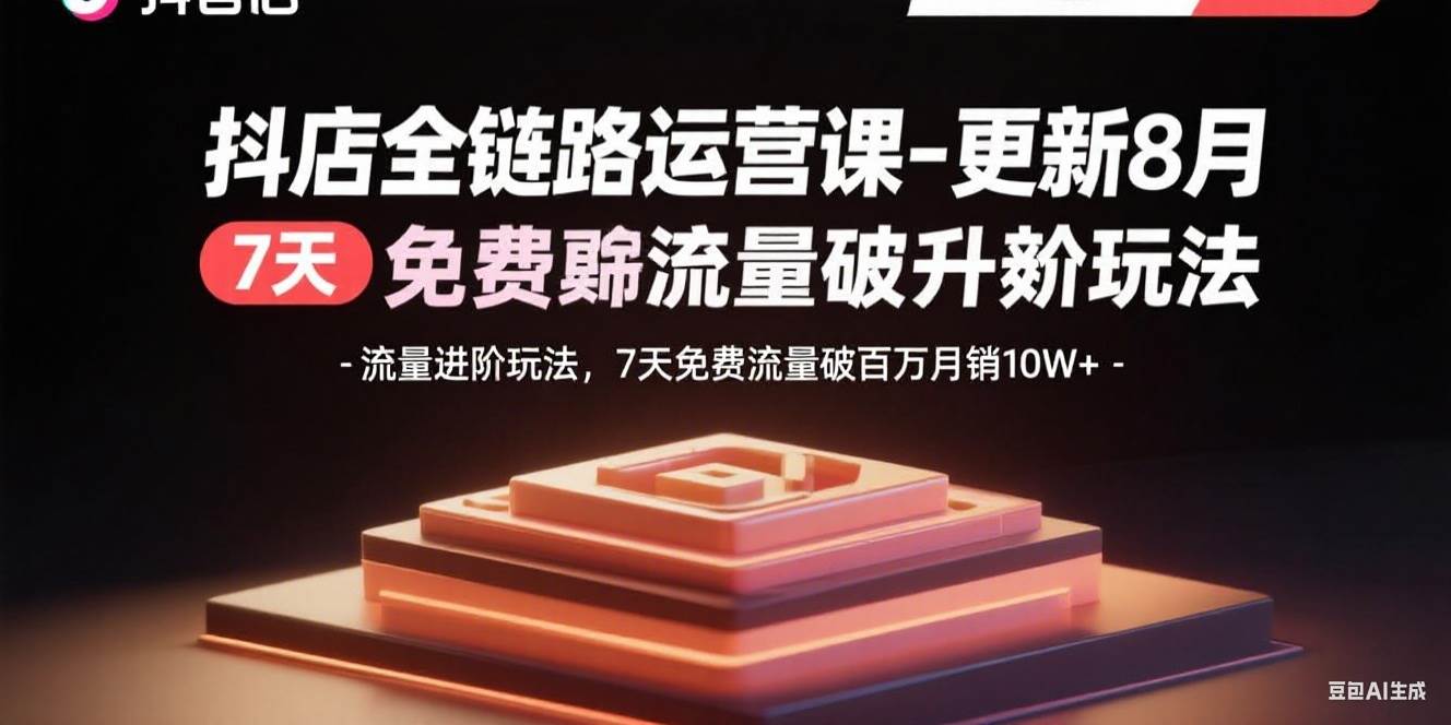 （15918期）抖店全链路运营课-更新8月：流量进阶玩法，7天免费流量破百万月销10W+-佳佳云创网
