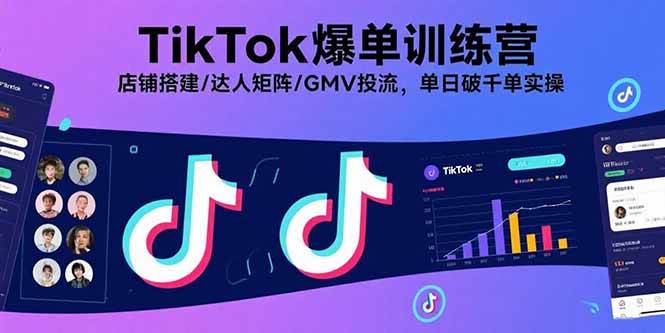 （15920期）TikTok爆单训练营，店铺搭建/达人矩阵/GMV投流，单日破千单实操-佳佳云创网