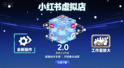 小红书虚拟店矩阵2.0，全新操作，超强技术，可工作室放大-佳佳云创网