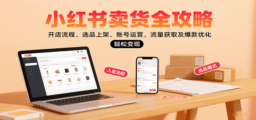 小红书卖货全攻略：开店流程、选品上架、账号运营、流量获取及爆款优化，轻松变现-佳佳云创网