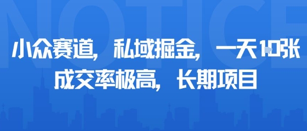 小众赛道，私域掘金，一天多张，成交率极高，长期项目-佳佳云创网