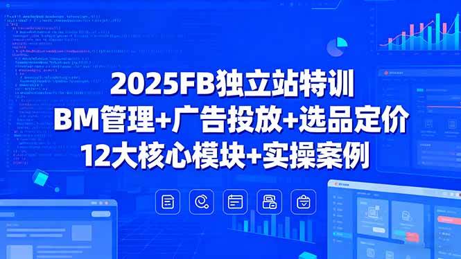 （15962期）2025FB独立站特训，BM管理+广告投放+选品定价，12大核心模块+实操案例-佳佳云创网