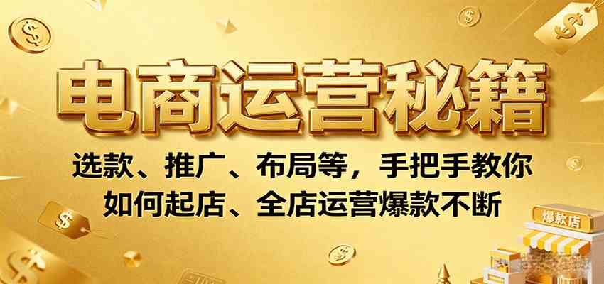 电商运营秘籍：选款、推广、布局等，手把手教你如何起店、全店运营爆款不断-佳佳云创网