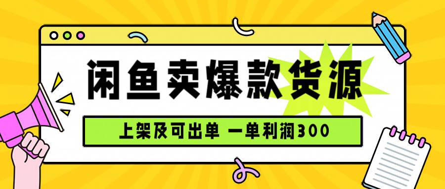 （15977期）闲鱼卖爆款货源，每天利润1000，上架即出单-佳佳云创网
