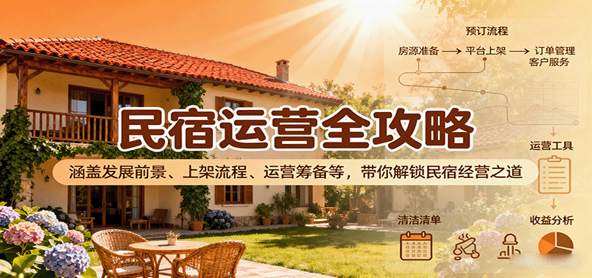 民宿运营全攻略：涵盖发展前景、上架流程、运营筹备等，带你解锁民宿经营之道-佳佳云创网