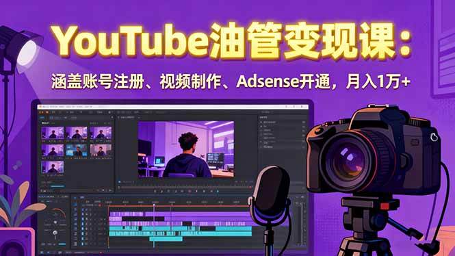 （15987期）2025YouTube油管变现课：涵盖账号注册、视频制作、Adsense开通，月入1万+-佳佳云创网