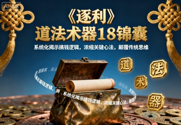 《逐利》道法术器18锦囊，系统化揭示搞钱逻辑，浓缩关键心法，颠覆传统思维-佳佳云创网