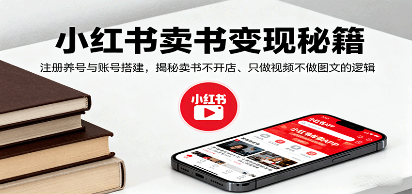 小红书卖书变现秘籍，注册养号与账号搭建，揭秘卖书不开店、只做视频不做图文的逻辑-佳佳云创网