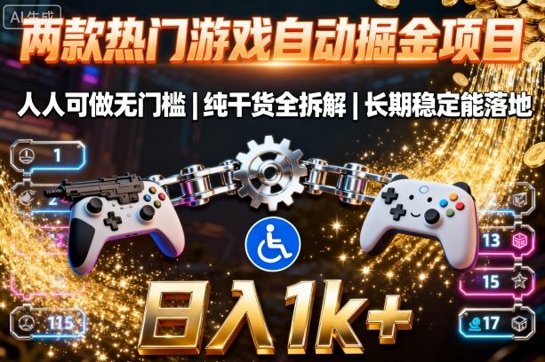 两款热门游戏自动掘金项目，人人可做无门槛，纯干货全拆解，长期稳定能落地，日入1k+【揭秘】-佳佳云创网