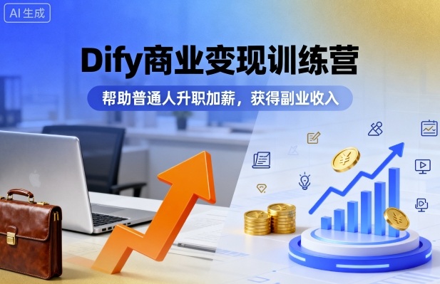 Dify商业变现训练营，帮助普通人升职加薪，获得副业收入-佳佳云创网