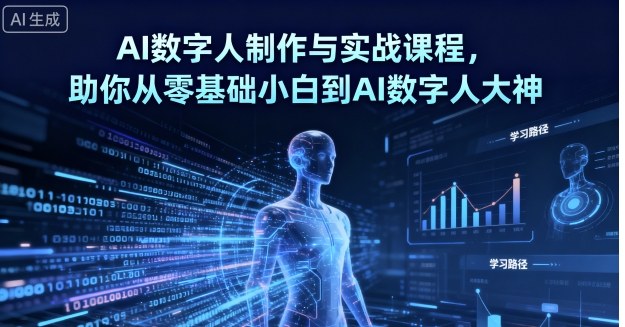 AI数字人制作与实战课程，助你从零基础小白到AI数字人大神-佳佳云创网