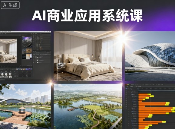 AI商业应用系统课，室内-软装-建筑-景观，智能设计+效果图+动画画实战-佳佳云创网