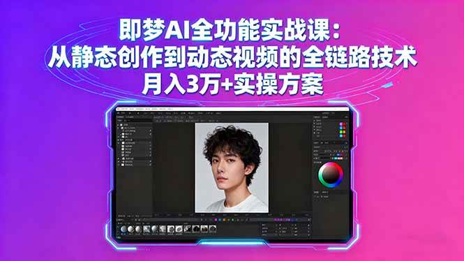 （16053期）即梦AI全功能实战课：从静态创作到动态视频的全链路技术 月入3万+实操方案-佳佳云创网