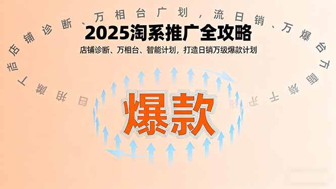 （16067期）2025淘系推广全攻略，店铺诊断、万相台、智能计划，打造日销万级爆款计划-佳佳云创网