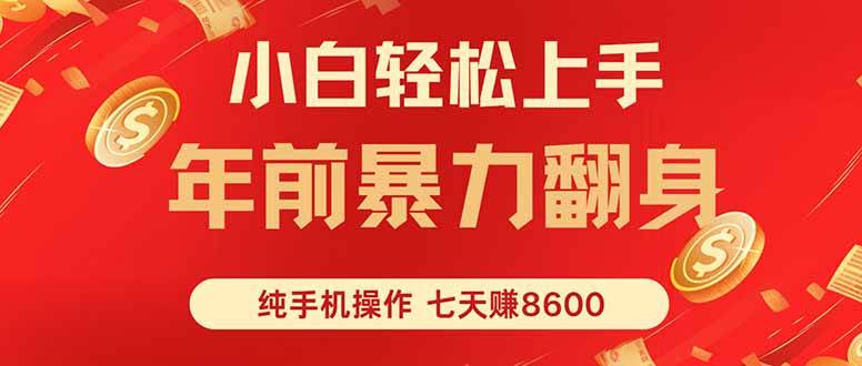 （16080期）七天狂赚8600，小白纯手机操作，日入1000+-佳佳云创网