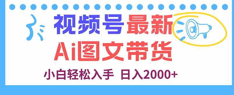 （16092期）视频号最新AI图文带货，每天几分钟，小白轻松入手，日入2000+-佳佳云创网