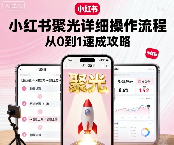 小红书聚光详细操作流程，小红书聚光从0到1速成攻略-佳佳云创网