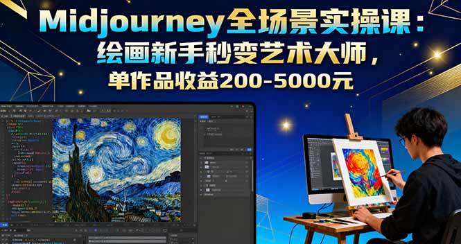 （16125期）Midjourney全场景实操课：绘画新手秒变艺术大师，单作品收益200-5000元-佳佳云创网
